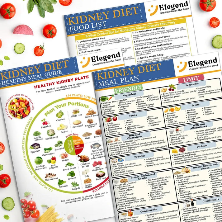 Kidney Disease Food Chart with food lists and nutrient values