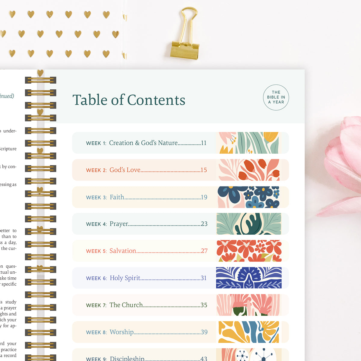 The Bible in a Year 52-week table of contents