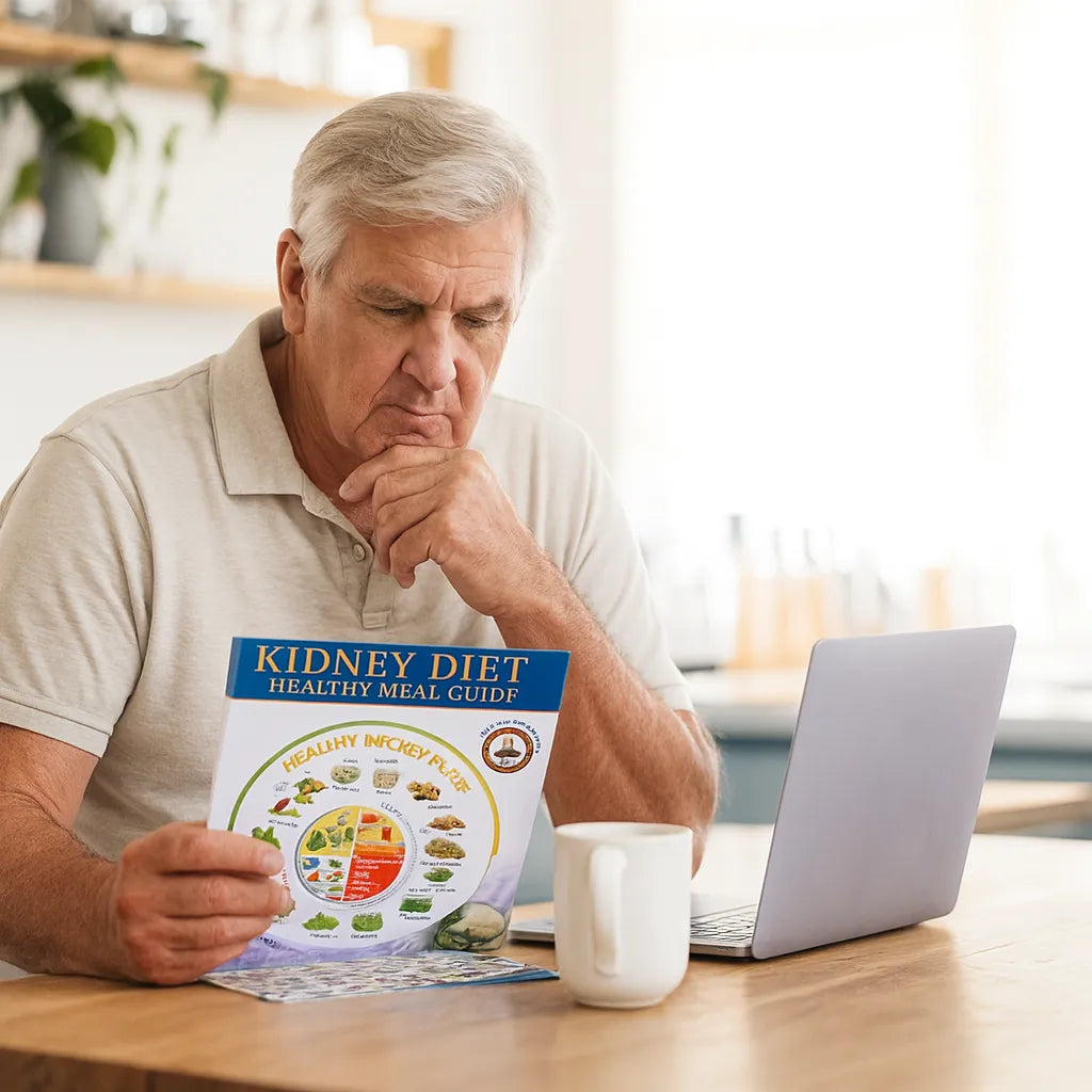 Kidney Friendly customer holding the food chart