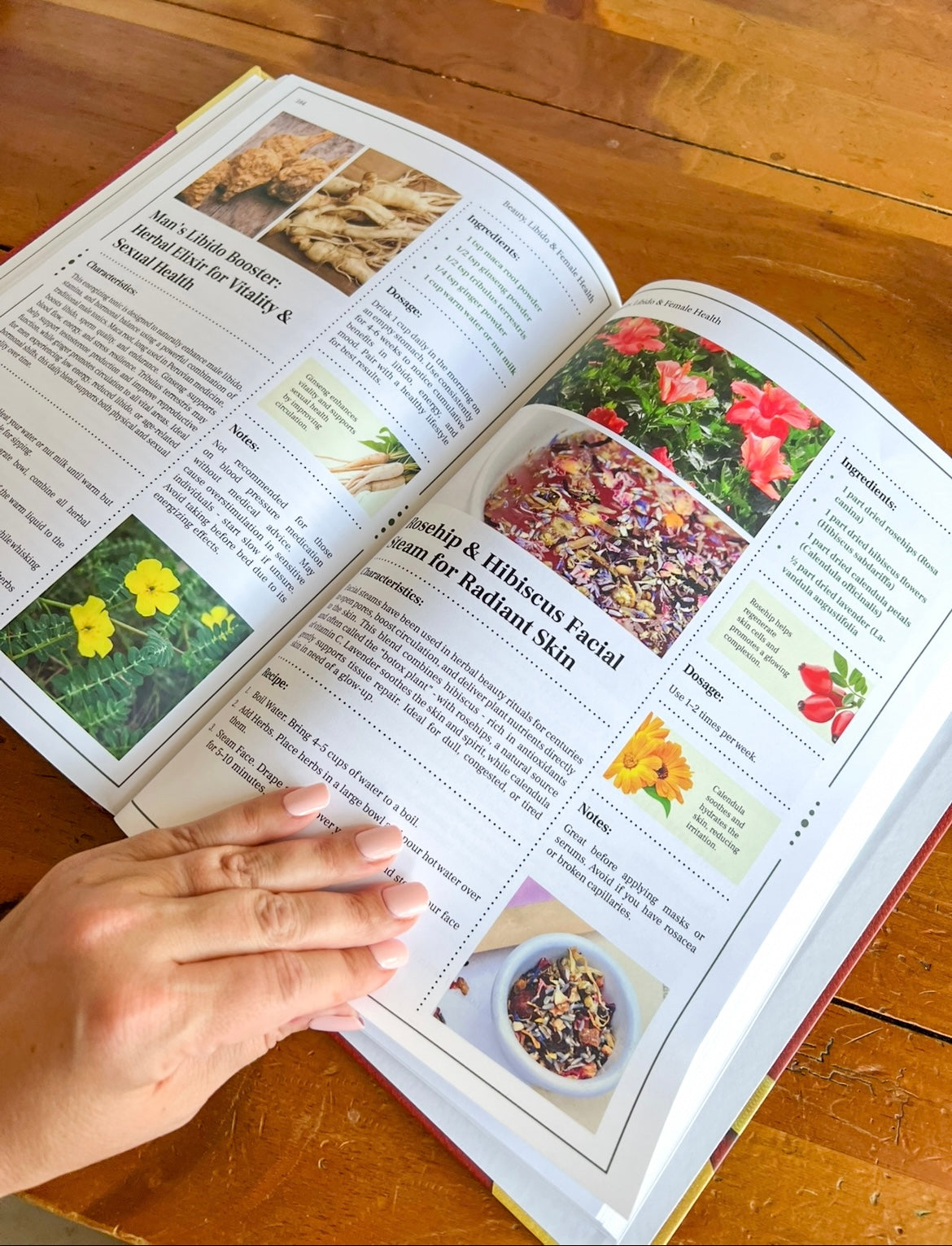 Open Old Ways Remedies Book on a table